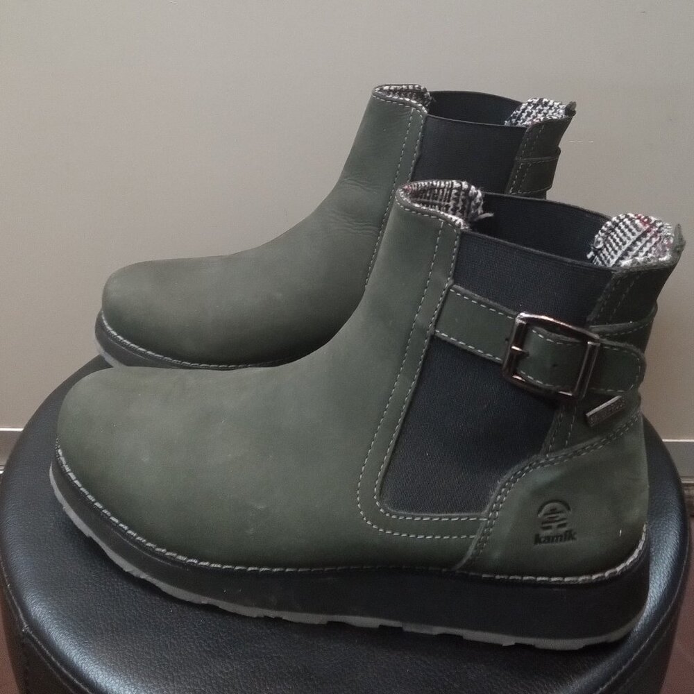Ladies Kamik Ariel C Ankle Boots -Olive Green Size 8.5